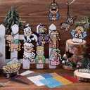 36 Sets Christmas Nativity Window Art Suncatcher Kits, Diamond Art Ornament Kits with Ropes, Gem Suncatcher Fun Gemstone Sun Catcher, Diamond Crafts Gift