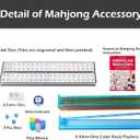 GUSTARIA American Mahjong Game Set, 166 Quality White Tiles, 4 All-in-One Color Rack/Pushers, Mahjong Tile Set with Light Blue Printed Carrying Bag