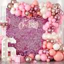 Biapian Pink Shimmer Wall Backdrop, 24PCS Square Sequin Shimmer Wall Panels Color Laser Pink Glitter Photography Props for Party Decorations Indoor or Outdoor Wedding Bachelorette Engagement
