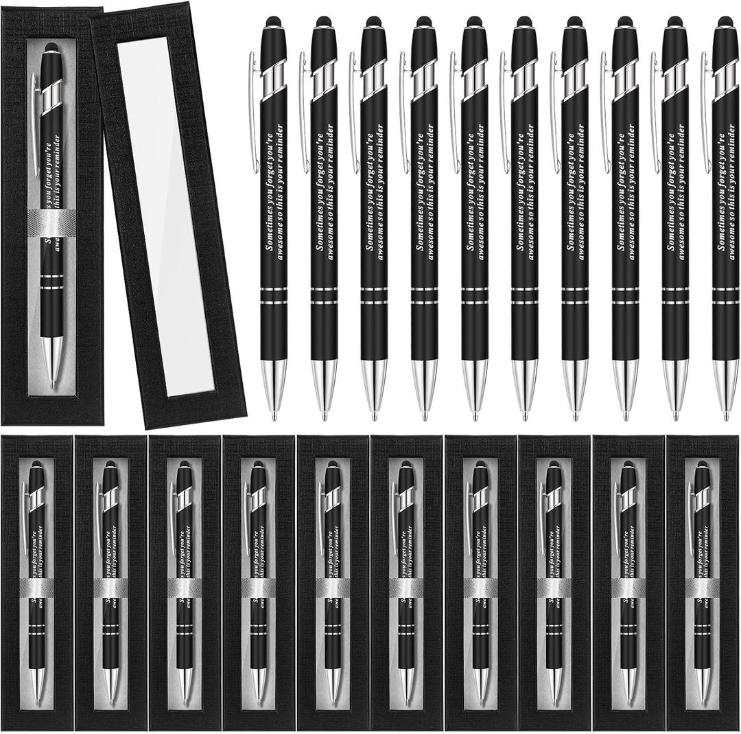 Faccito 10 Sets Christmas Employee Appreciation Gifts Thank You Pens Gifts Bulk Inspirational Ballpoint Pen with Box Motivational Pen for Staff Doctor Coworker Volunteer School Office Supplies