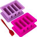 2 Pack Silicone Butter Mold, Butter Tray with Lid, Large Butter Maker with Silicone Spatula, for Homemade Herbed Garlic Butter Brownies Energy Bar