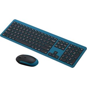 seenda Rechargeable Wireless Keyboard Mouse Combo - Full Size Cordless Keyboard & Mouse Sets with Build-in Lithium Battery Ultra Thin Quiet Keyboard Mice (Dark Blue)