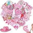 32PCS Western Patches Self-Adhesive for Cowgirl Hats Pink Trucker Hat Embroidered Patches for DIY Accessories Vintage Theme Stick on Patches for Clothing Backpacks Caps Dress Jackets Shirts