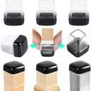 Ezprotekt 24 Pcs Chair Sliders for Carpet, Square Chair Glides for Carpet, Teflon Furniture Pads Glides, Bar Stool Protectors Caps, Furniture Sliders for Chair Table Desk Clear (S Fit: 0.55"- 0.75")
