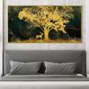 CIRABKY Black and Gold Tree Wall Art Living Room - Large Canvas Wall Art Bedroom - Home Office Decor Wall Size 29" x 59"