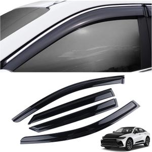 4 Pieces Tape-on Extra Durable Rain Guards Fit for 2023-2025 Toyota Crown,Window Deflectors,Window Visors (Smoke Black)