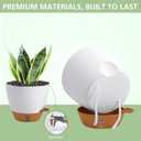 Self Watering Pots with Water Level Indicator, 12" 10" 9" 8" Large Plastic Flower Pots with Mesh Drainage Hole and Removable Saucer Reservoir for Indoor Outdoor Plants (White)