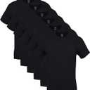 Gildan Men's Crew T-Shirts, Multipack, Style G1100 (Small, Black (6-pack))