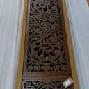 Room Divider Wood Floor Screen - Kamal Antique Brown - 4 Folding Panel 72 x 80 - Hand Carved Portable Reversible Functional Freestanding Boho Small Spaces Decorative Privacy Partition - COTTON CRAFT