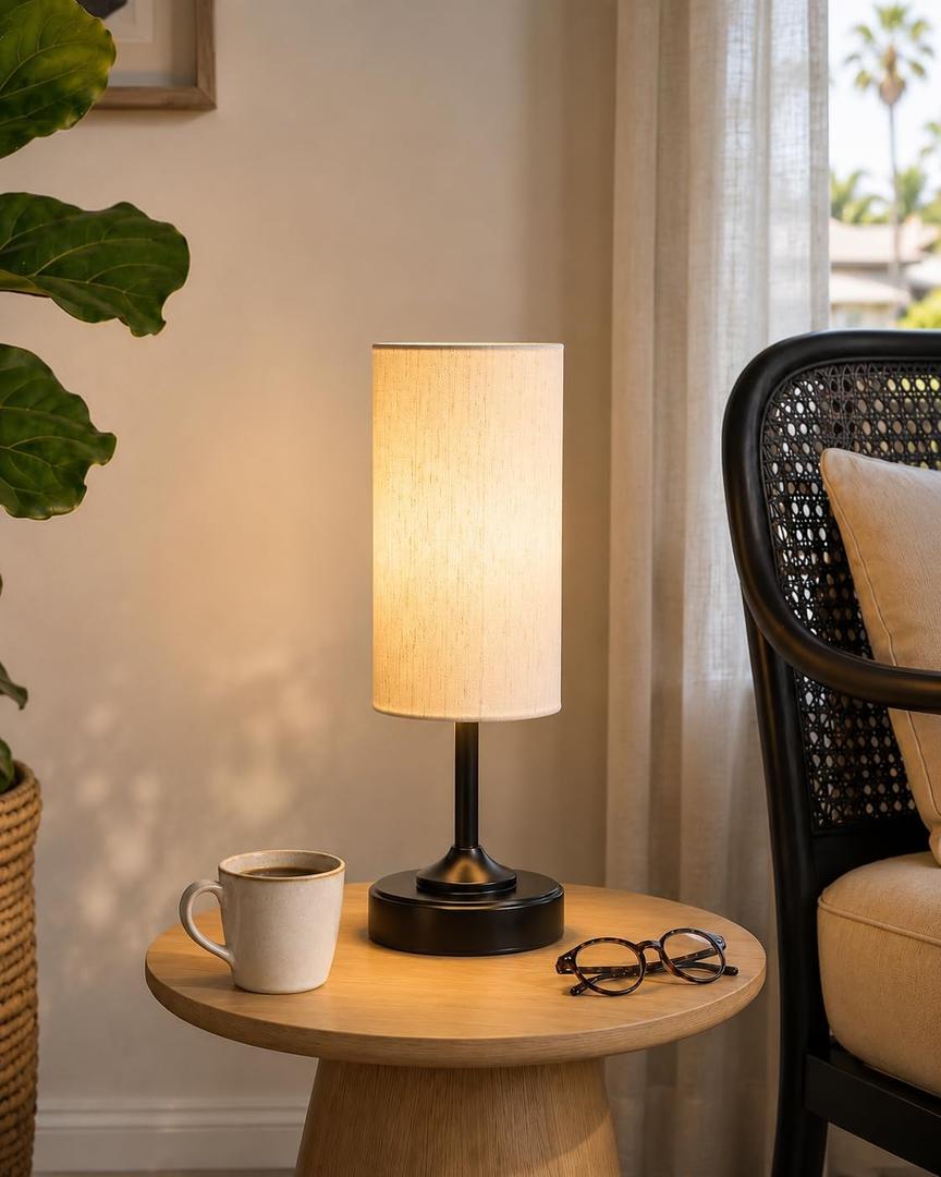 EZVALO Cordless Table Lamp, Ambient Light, Dimmable, Touch, Timer, 2700K, Decor, Portable, LED, Desk Lamp, Bedside, Kitchen Lamp, Wireless, Rechargeable, Battery Operated, for Bedroom, Living Room