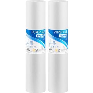PUREPLUS 5 Micron 20" x 4.5" Whole House Sediment Home Water Filter Replacement Cartridge, Compatible with DGD-5005-20, FPMB5-20, AP810-2, 155358-43, SDC-45-2005, 2PP20BB1M, P5-20BB, FP25B, 2 Pack