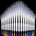 128 Pack White Fiber Optic Wand Glow Wand LED Light Up Wand Bulk with 3 Flashing Models Flashing Sticks for Glow in The Dark Birthday Party Favor Wedding Halloween Christmas, 8 Colors