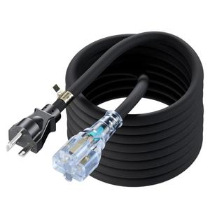 25-Feet (7.65 Meter) Long 20 Amp-250 Volt Nema 6-20P Extension Cord, 12AWG Nema 6-20 Heavy Duty Extension Cable, Nema 6-15/20R T-Blade Cord with Red Indicator Light