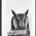 24x30 Metal Picture Frame with 18x24 Mat, Brushed Aluminum Finish, Tempered Glass Front, and Attached Hanging Hardware - Versatile Wall Display Frames for Vertical or Horizontal Orientation(Black,