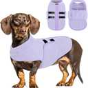 Queenmore XL Dog Sweater, Soft Fleece Vest Pullover Dog Jacket with Leash Hole, Warm Winter Dogs Clothes Cold Weather Doggy Dachshund Sweaters for Large Dogs Cats Boy or Girl (Lilac, XL)