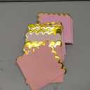 Sparkle and Bash 100 Pack Light Pink and Gold Paper Cocktail Napkins - 3 Ply (5 x 5 in) for Girl Baby Shower, Wedding, Birthday Party