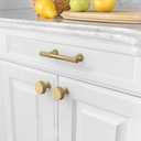 Amerdeco 10 Pack Champagne Bronze Cabinet Knobs Single Hole Cabinet Pulls 1 Inch Drawer Knobs and Pulls for Bathroom Cabinets ZH0071