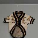 Small Dog Sweaters Cute Bear Dog Cardigans Clothes for Small Medium Dogs Boy Girl Puppy Cat Knitting Cardigan Outfits Dogs Autumn Coats Warm Pet Doggy Clothes Soft Knitwear Apparel (Beige,M)