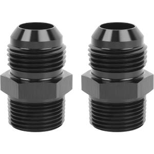 EVIL ENERGY 12AN Male Flare to 3/4" NPT Pipe Fitting Adapter Straight Aluminum Black 2pcs
