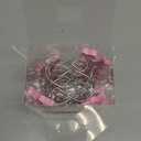 Pink Bow Shower Curtain Hooks with Shining Diamond, Cute Bathroom Decor, Set of 12 Girly Decorative Bowknot Rings, Heavy Duty, Anti Corrosion