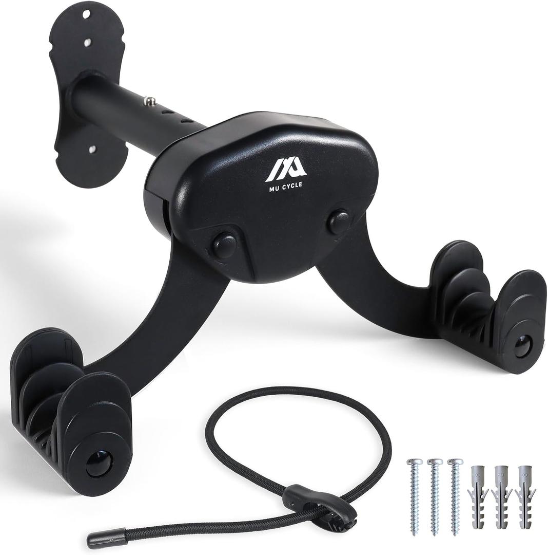 Buffalo Bike Wall Mount Rack Adjustable Heavy-Duty Horizontal Indoor Hanger for Road, Mountain & Hybrid Bikes up to 48.5 lbs / 22 kg, Space-Saving Garage & Apartment Storage