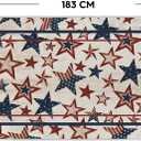 Artoid Mode America Stars Memorial Day Runner Rug, 4th of July Patriotic Home Decor Low-Profile Non-Slip Washable Area Rug for Entryway Bedroom Kitchen Laundry Room Indoor 2x6 Feet