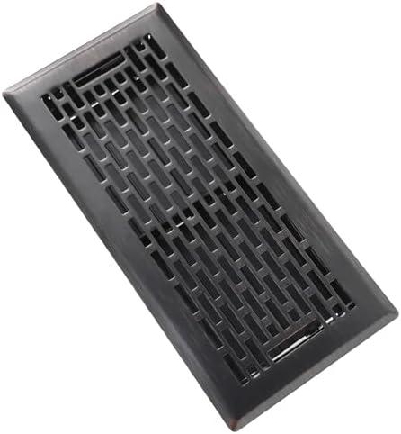 SANYCASA Floor Register 4x10 Inches Heavy Duty Walkable Steel Floor Vents Ease Adjust Air Flow Direction Floor Registers - Boston Design - Oil Rubbed Bronze Air Floor Vent Covers for Home