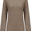 Women Ribbed Sweatshirt Casual Crew Neck Pullover Sweatshirt Loose Soft Long Sleeve Fall Winter Sweaters 2026 (L)