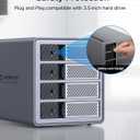 ORICO 4 Bay Raid Hard Drive Enclosure Support 8 RAID Modes for 3.5inch HDD Max up to 88TB for External Direct Attached Storage, Efficient Expansion Backup(Aluminum Alloy)-9848RU3