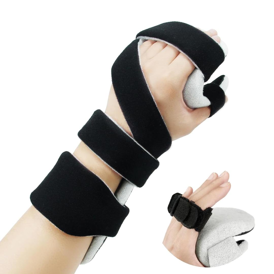 OSK Soft Functional Resting Hand Splint with Finger Separator,Stroke Hand Brace By Restorative Medical,Wrist Brace For Carpal Tunnel,Immobilizer Muscle Atrophy Rehabilitation for Hand,Wrist&Finger(Left,Small)