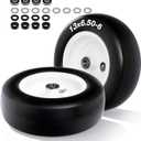 13x6.50-6 Flat Free Lawn Mower Tires and Wheel with 3/4" bearing bore Flat-Free, with 5/8 Bearings & Spacers, Fits Riding Mower, Zero Turn, Garden Tractor, 500 lbs Capacity, 2-Pack