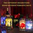 ANGMLN Romantic Rose in Glass Mason Jar Solar Powered - 2 Pack Enchanted Rose Gift for Her Light Up in Glass Lantern, Valentine's Day Gift Rose Forever Flower for Party Wedding Decor