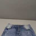 Pink Queen Women's High Waisted Denim Shorts Casual Ripped Summer Hot Short Jeans Frayed Distressed Jeans Shorts with Pockets (Large, B - Light Blue)