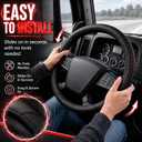 18 Inch Leather Steering Wheel Cover for Freightliner Cascadia, Kenworth T680/T880, Peterbilt 579 & Volvo VNL | Freightliner Cascadia, Kenworth T680/T880, Peterbilt 579, Volvo VNL