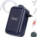 hygger Aquarium Air Pump,Adjustable Oxygen PumpSilent Powerful Aerator Pump 3W AC 110-120V Air Outlets Ultra for Up to 100 Gallon Tank