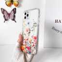 NITITOP Compatible with iPhone 11 Pro Max Case Clear Cute Lovely Vintage Floral Flowers Pattern for Girls Women Soft TPU Transparent Shockproof Protective Phone Cover - Plant2