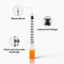 100 Pack 1ml/cc 31G 5/16Inch Syringes, Lab Syringes, Individual Package