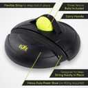 Tennis Rebound Ball Set | Solo Practice Rebounder, No Filling Required, Heavy Duty Power Base | 3 Balls with String, Drawstring Bag | Training Equipment for Any Skill Level