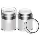 Airless Pump Jar, 1 oz Airless Pump Bottles, Travel Lotion Container Vacuum Dispenser for Cream Leak-Proof TSA-Friendly Design Keeps Cream Fresh Multi-Purpose for Lotion, Sunscreen (2 Pack)