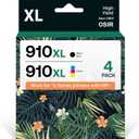 910XL Ink Cartridge Combo Pack Compatible for HP 910 Ink Work with *e Series Printers that Activated Hp+ Service for OfficeJet Pro 8012 8015e 8022 8022e 8025 8025e 8028 8028e 8035 Printers(4 Pack)