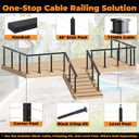 36" Cable Railing Post Kit DIY Cable Railing System Kit | with 4 Pack Stainless Steel Level Drilled Deck Railing Posts, 250FT 1/8" Cable Wire Rope, 20 Terminals & 88 Grommets