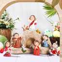 Wesiti 7 Pcs Easter Resurrection Scene Set Jesus Tomb Nativity Scene He is Risen Easter Decorations Religious Christian Home Figurines Gifts for Religious Home Office Tabletop Gift