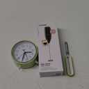 Chefman Handheld Electric Milk Frother Create Foam for Coffee, Cappuccinos, & Lattes, Mix Matcha & Protein Powder, Cordless & Compact, Stainless Steel Wand, Battery Operated, And clock