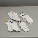 Vicenpal 8 Pairs Women Pom Pom Socks Ankle with Balls on the Back Cosplay Seamless Socks (Cute Colors)