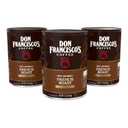 Don Francisco's French Dark Roast Ground Coffee: Rich, Smoky 100% Arabica Beans with Chocolate Notes - Premium Morning Brew (3 x 12 oz Recyclable Cans) (EXP 07/15/26)