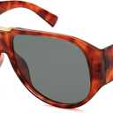 SOJOS Oversized Aviator Sunglasses Polarized Womens Mens Retro Trendy Vintage Big Square Shield SJ2392 Red Tortoise Frame Grey Lens