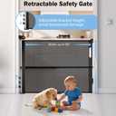 Retractable Baby Safety Gate, 33.8" Tall Extends to 55" Wide, Dual Lock, Adjustable Mounting, Extendable Pet Gate for Hallways, Stairs, Indoor & OutdoorBlack