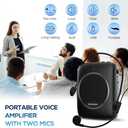 Ultra Portable Voice Amplifier Microphone and Speaker Set - Mini Speaker with 2 Microphones, Rechargeable Amp with Lavalier/Headset Mic for Teachers, Classroom, Tour Guides -S309