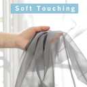 OWENIE Grey Sheer Curtains, Sheer Curtains 84 inches Long 2 Panels Set, Rod Pocket Voile Fimly Gray Drapes for Living Room/Bedroom, 2pcs, Each 42" W x 84" L