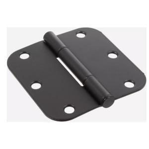 Hardware Essentials 3-1/2 In. x 5/8 In. Oil Rubbed Bronze Squeak-Proof Round Corner Door Hinge (3 Pack)